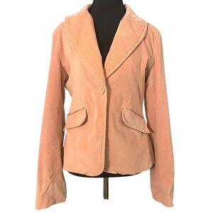 Y2K Pink Corduroy Fitted Blazer Jacket Dollhouse Medium 2000s Preppy Soft Girl
